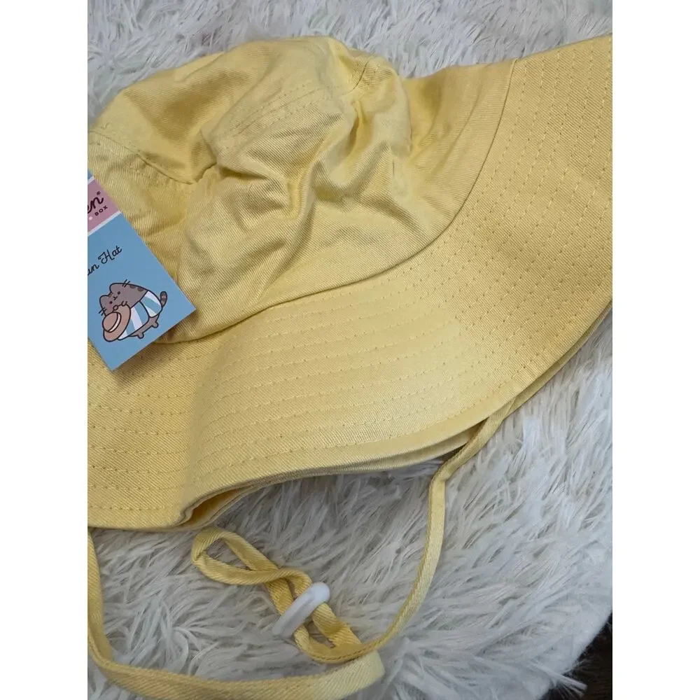 Pusheen yellow bucket hat adjustable strap embroidered design limited edition